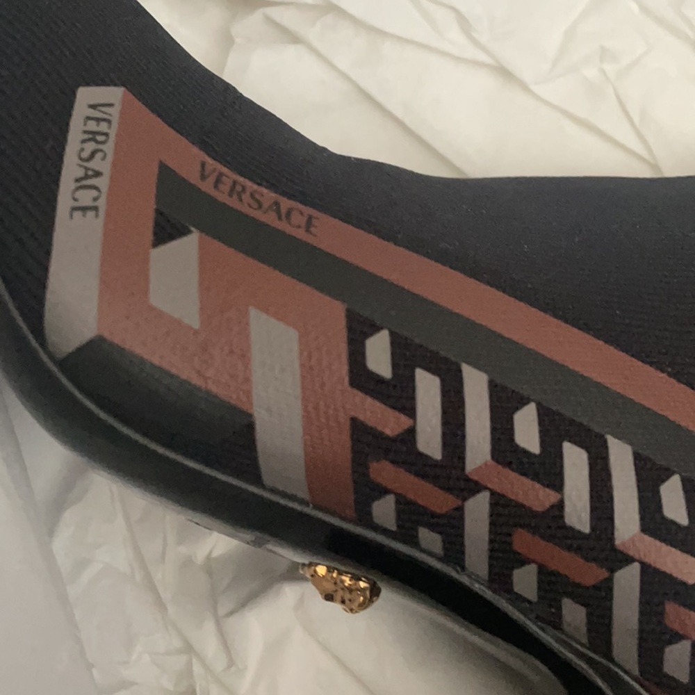VERSACE LA GRECA SIGNATURE SOCK BOOTS size 39 - Picture 12 of 13